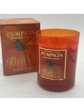 Slatkin & Co Homeworx Perfect Autumn Pumpkin 10oz Single-Wick Jar Candle New